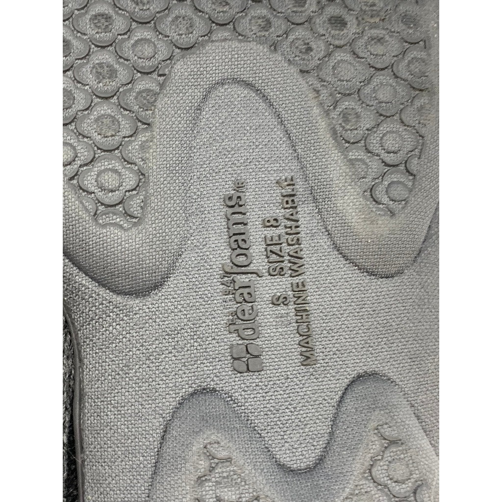 DEAR FOAMS Women's Charcoal Ribbed Faux Fur Slippers SZ 8