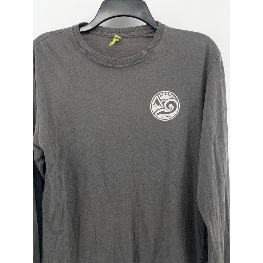 ECONSCIOUS Men's Charcoal Gray Happy Earth Crewneck Long Sleeve T-Shirt SZ M