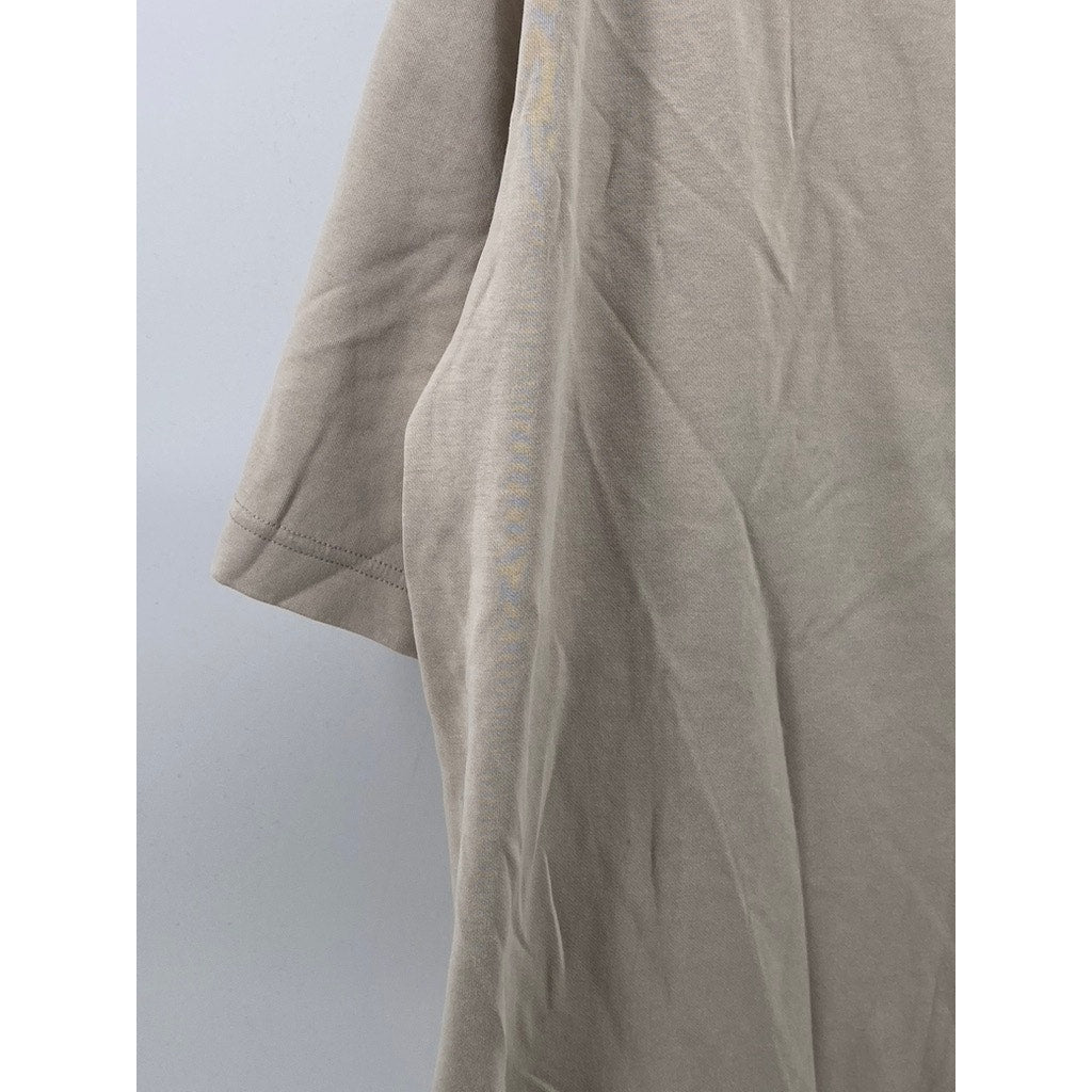 UNIQLO Men's Beige AIRism Crewneck Oversized Short Sleeve T-Shirt SZ M