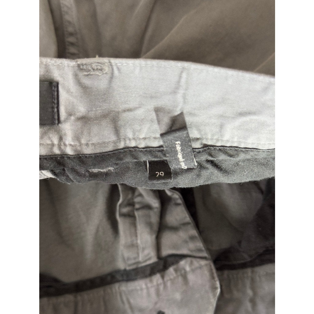 THEORY Men's Gray Solid Straight-Leg Chino Pants SZ 29