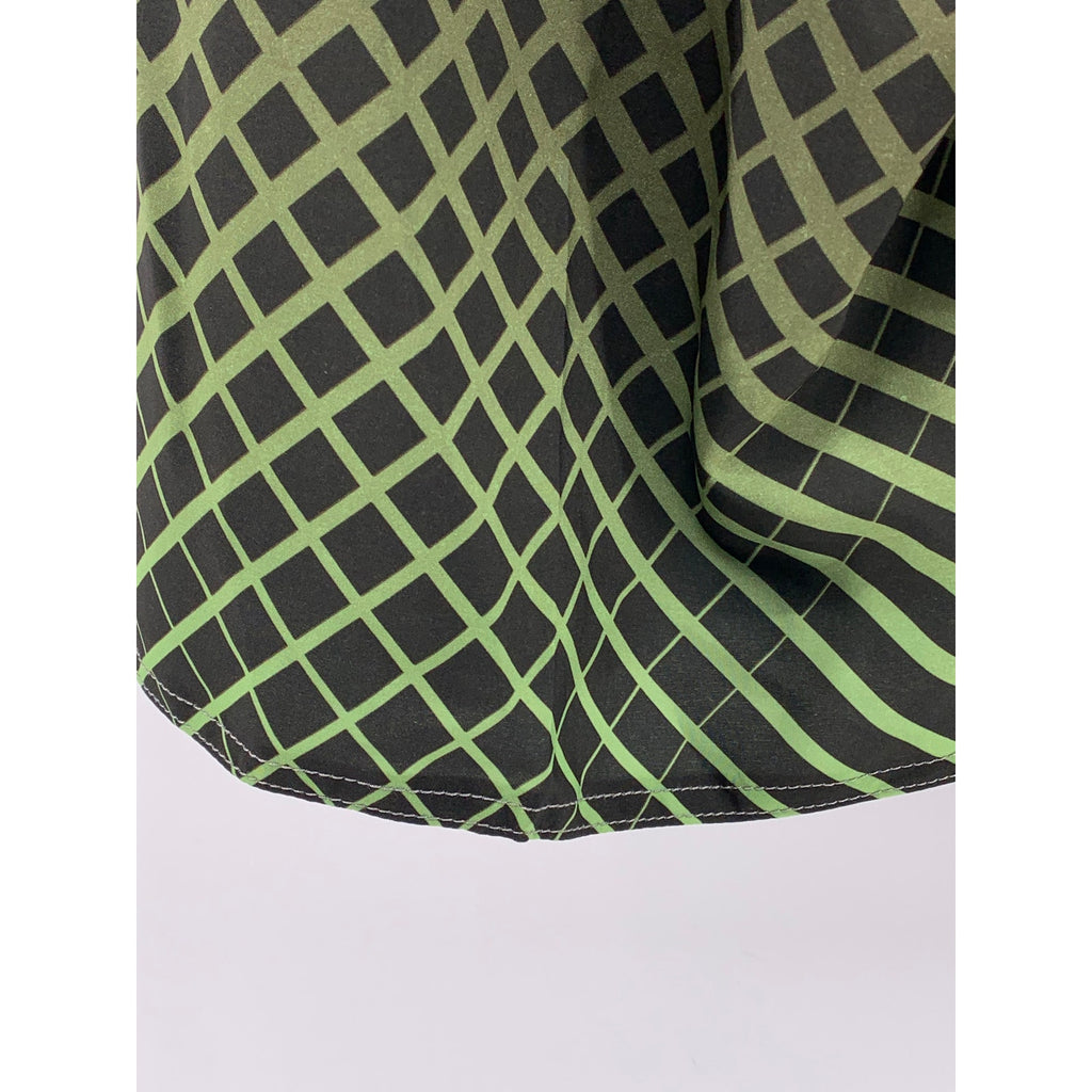 CLOTHIN Men's lack-Green Square Print Pull-On Swim Board Shorts SZ 30