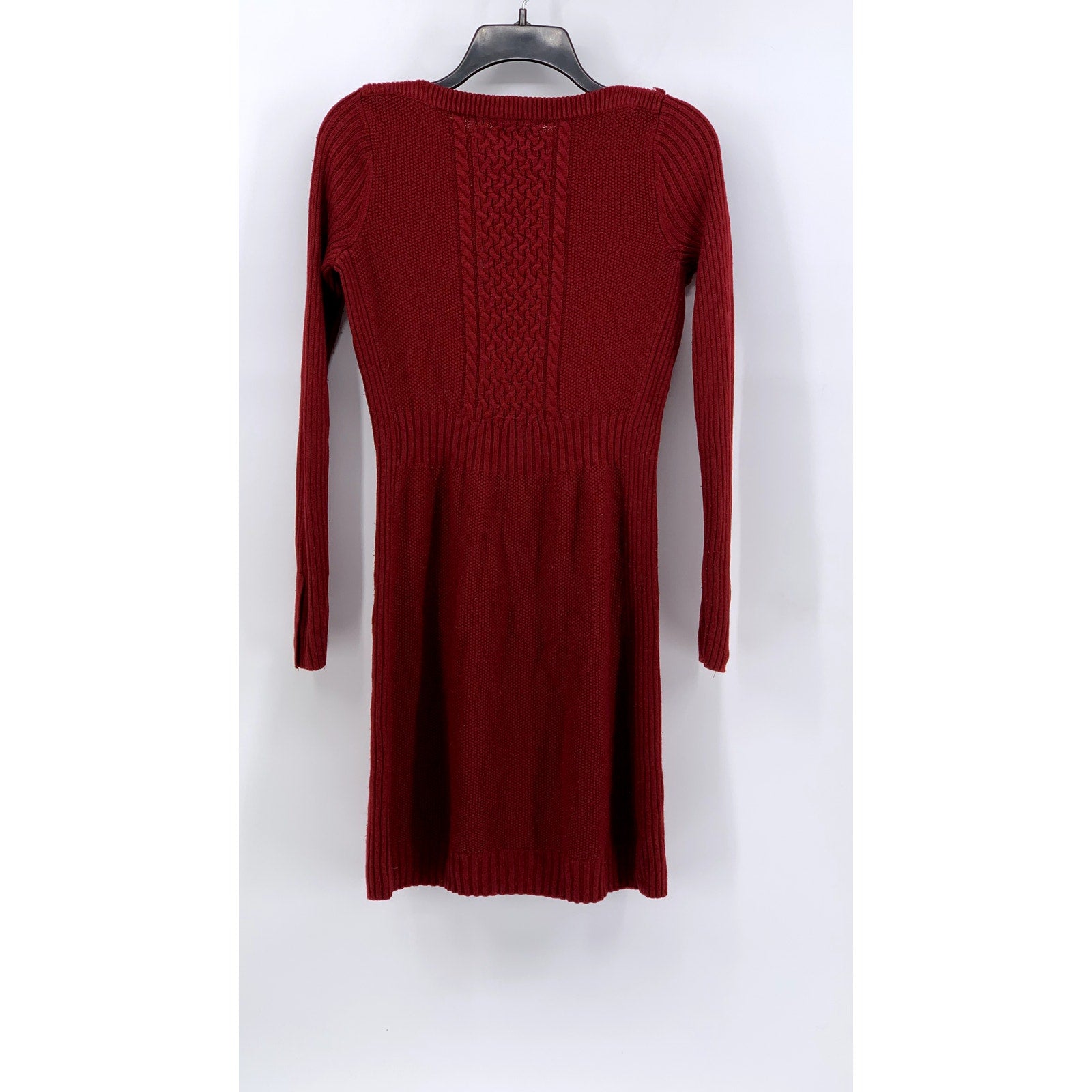 THE LIMITED Women's Red Knit Crewneck Long Sleeve Dress SZ S