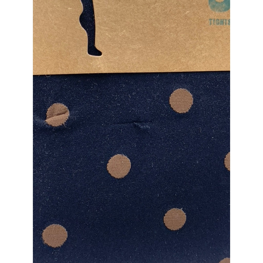 LOOK FOOTWEAR Women's Black-Brown Polka Dot Knit Pull-On Tights SZ OS