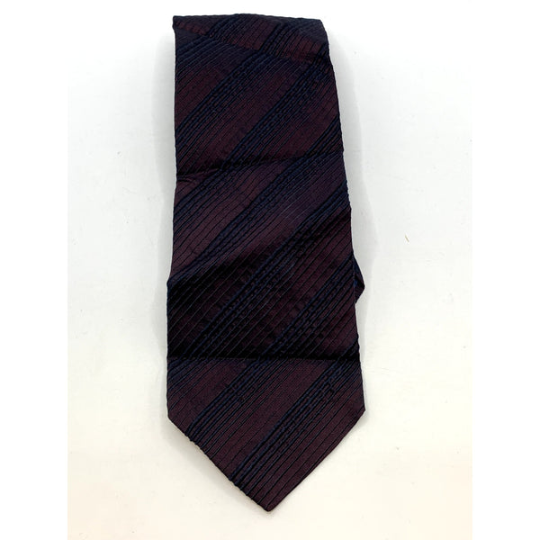 GIVENCHY Men's Vintage Wine Pleated Stripe Silk Blend Tie
