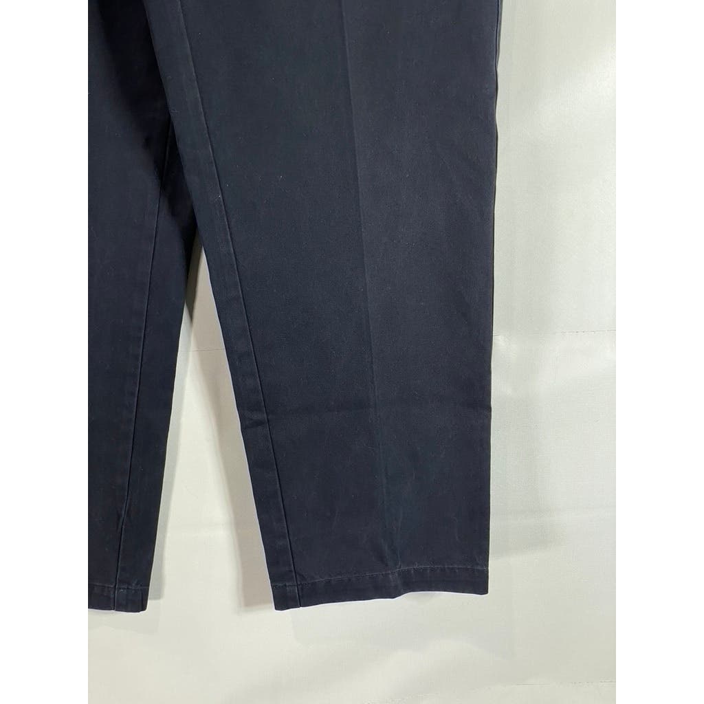 ORVIS Men's Navy Cotton Ultimate Khaki Trim-Fit Plain Front Pants SZ 35