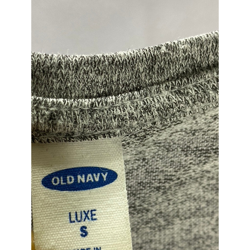 OLD NAVY Women's Gray Marled Luxe Scoop-Neck Long Sleeve Side-Slit Top SZ S