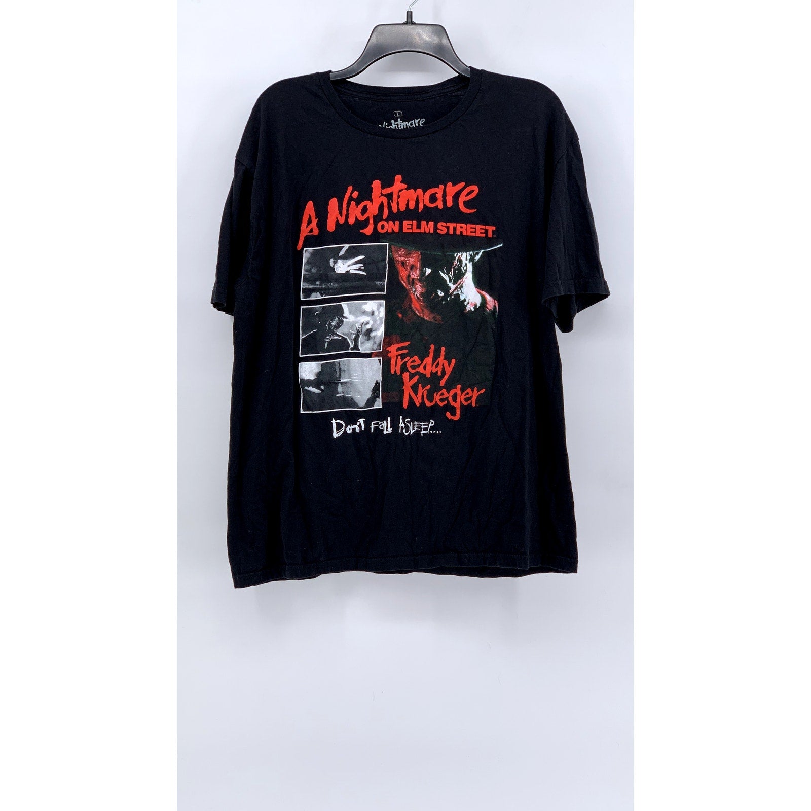 A NIGHTMARE ON ELM STREET Men's Black Freddy Graphic Short Sleeve T-Shirt SZ L