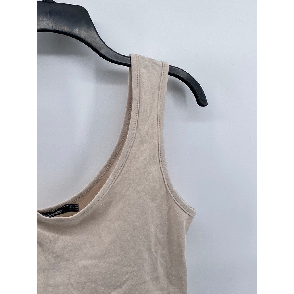 BOOHOO Women's Stone Scoop-Neck Cropped Tank Top SZ 10