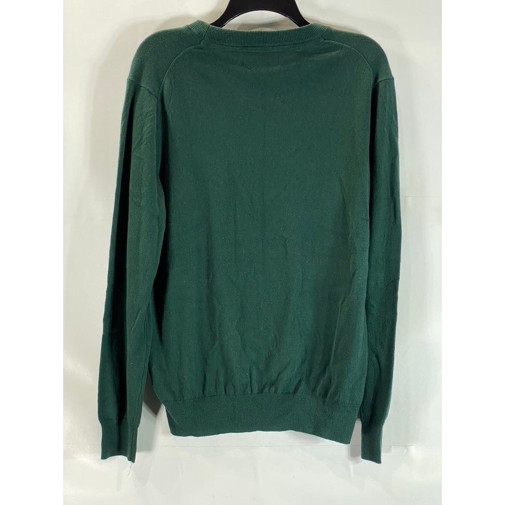 CHRISTIAN LACROIX Men's Green Crewneck Pima-Blend Pullover Sweater SZ M