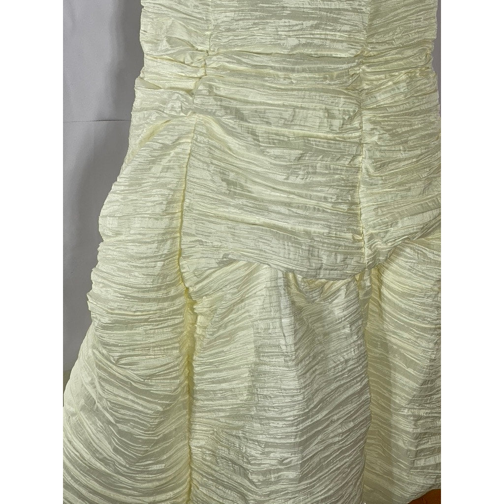 N PHASE FASHION Women's Cream Textured Strapless Gown SZ 6