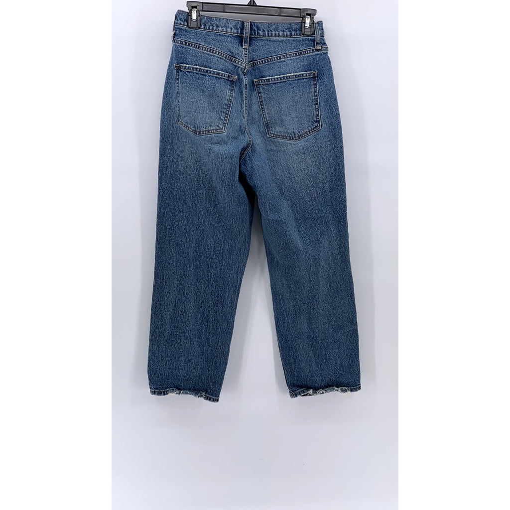 UNIVERSAL THREAD Women's Vintage Blue Denim Distressed Straight-Leg Jean SZ 4/27