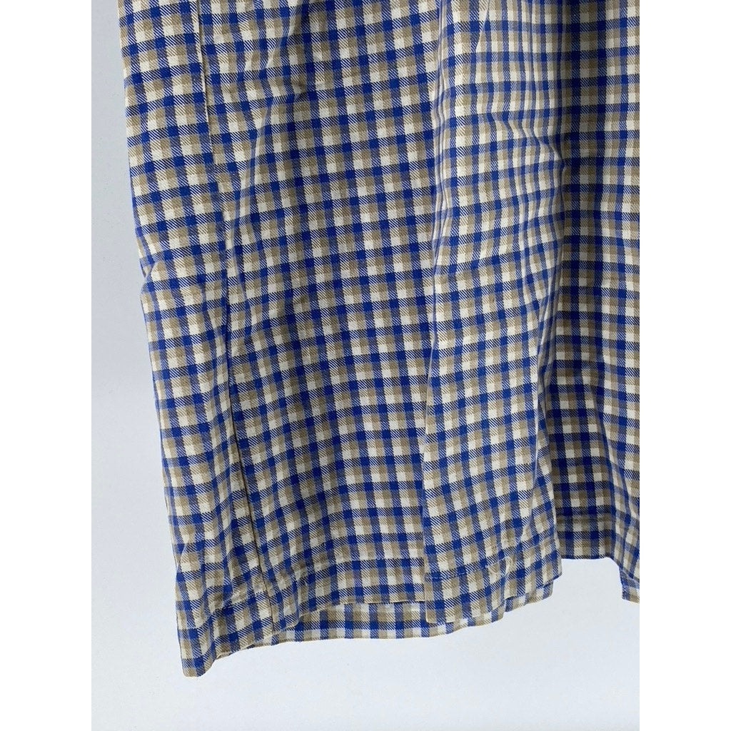 CAMBRIDGE DRY GOODS Women's Vintage Navy-White Gingham Button-Up Shirt Dress SZ8