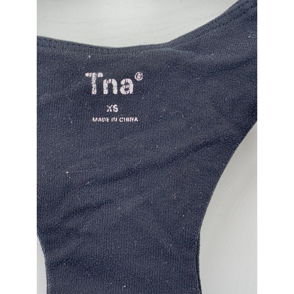 TNA Women's Black Solid Racer Back Active Crop-Top SZ XS