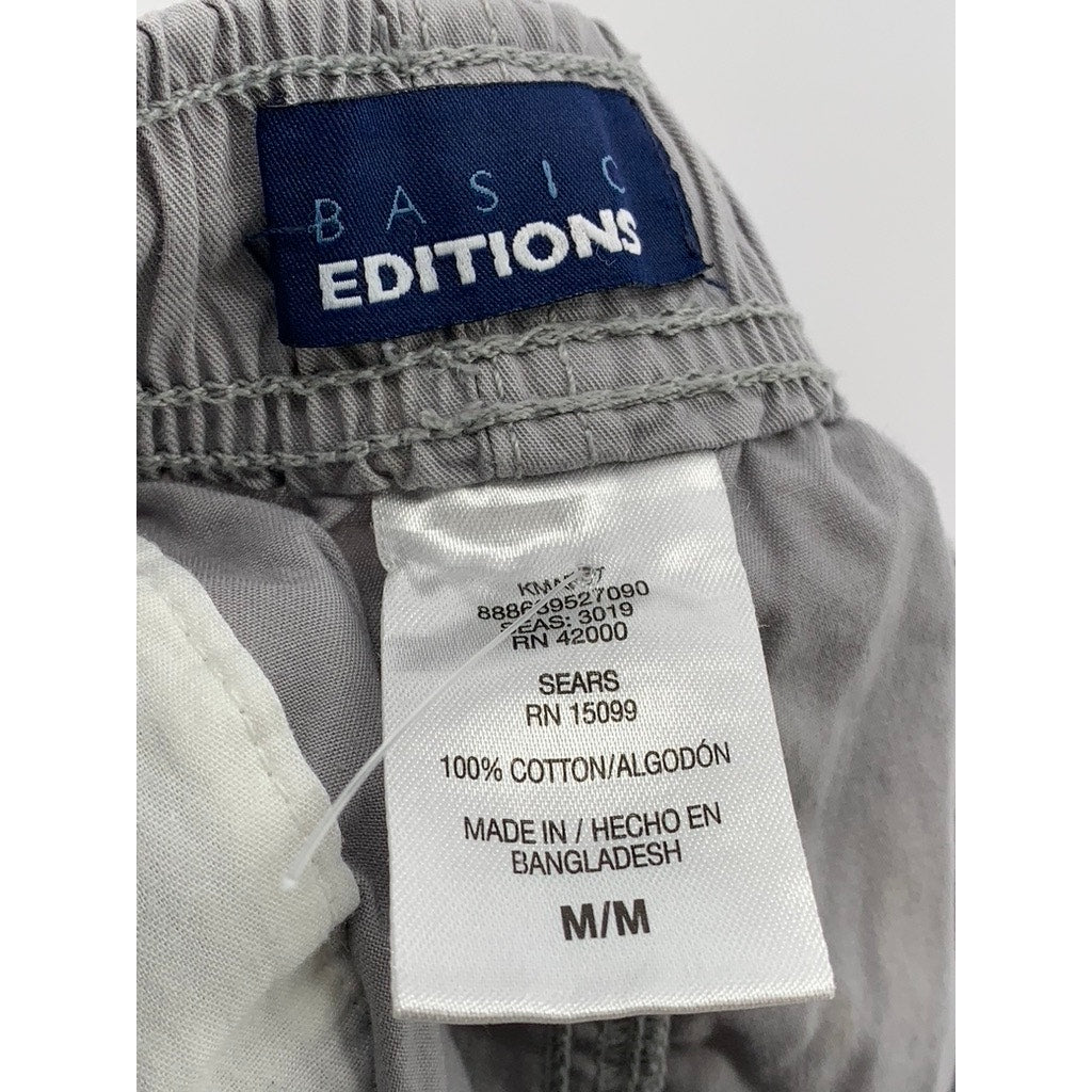 BASIC EDITIONS Women's Vintage Gray Drawstring Casual Shorts SZ M