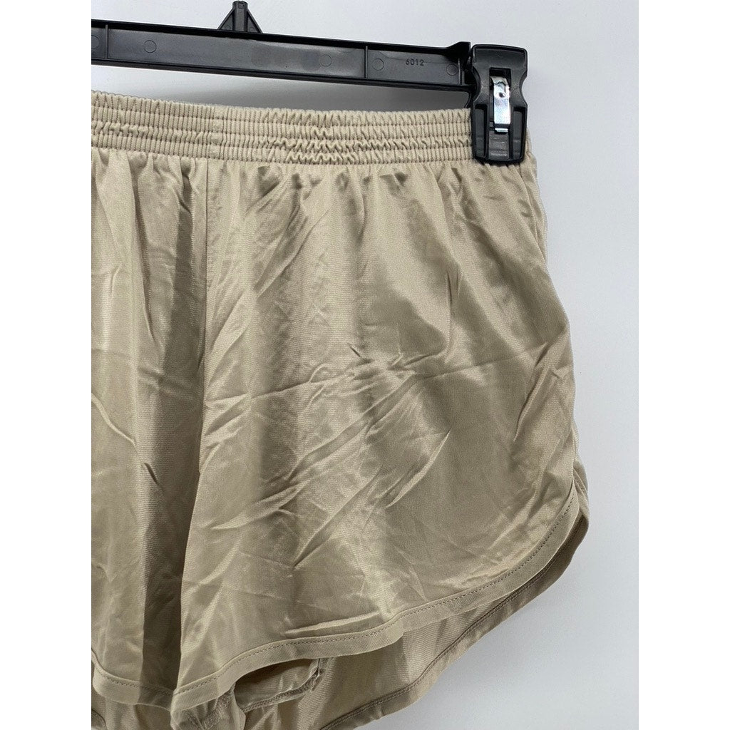 SOFFE Women's Beige Semi Sheer Pull-On Underlined Lightweight Shorts SZ S