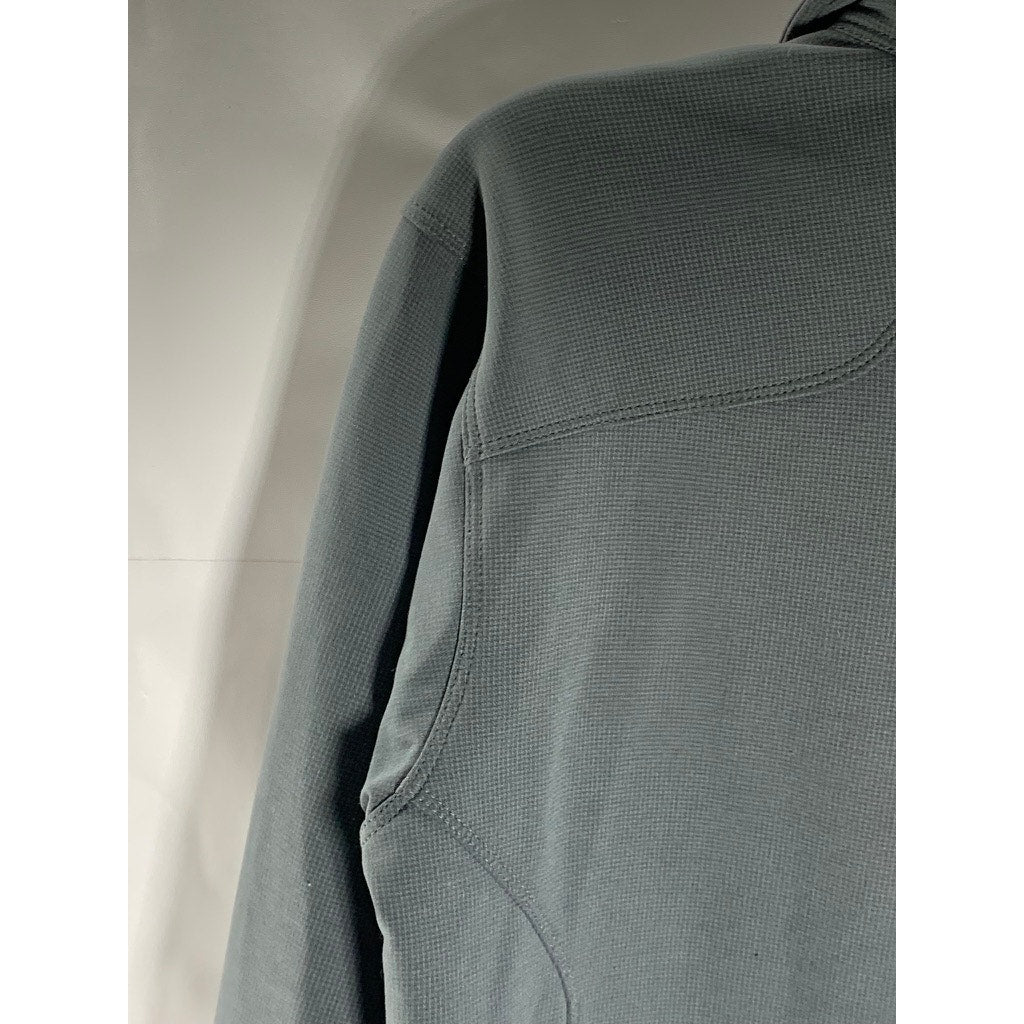 THE NORTH FACE Men's Gray Textured Embroidered Logo Zip-Up Jacket SZ S