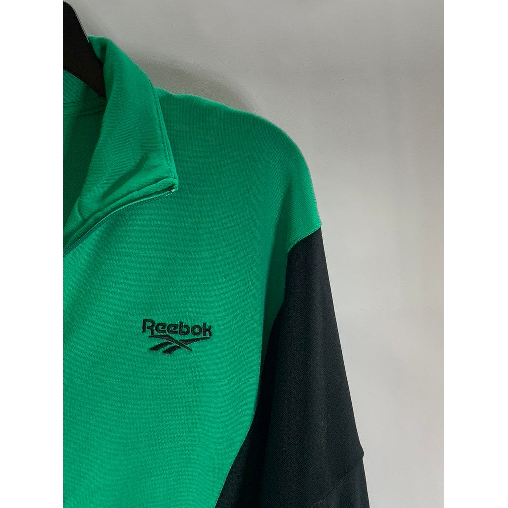 REEBOK CLASSIC Unisex Green/Black Vector Stand Collar  Zip-Up Jacket SZ L