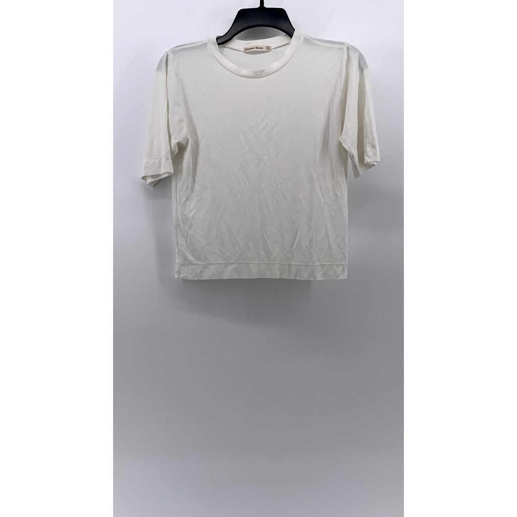 STANDARD MARKET Women's White Crewneck Short Sleeve Relaxed Fit Casual Top SZ S