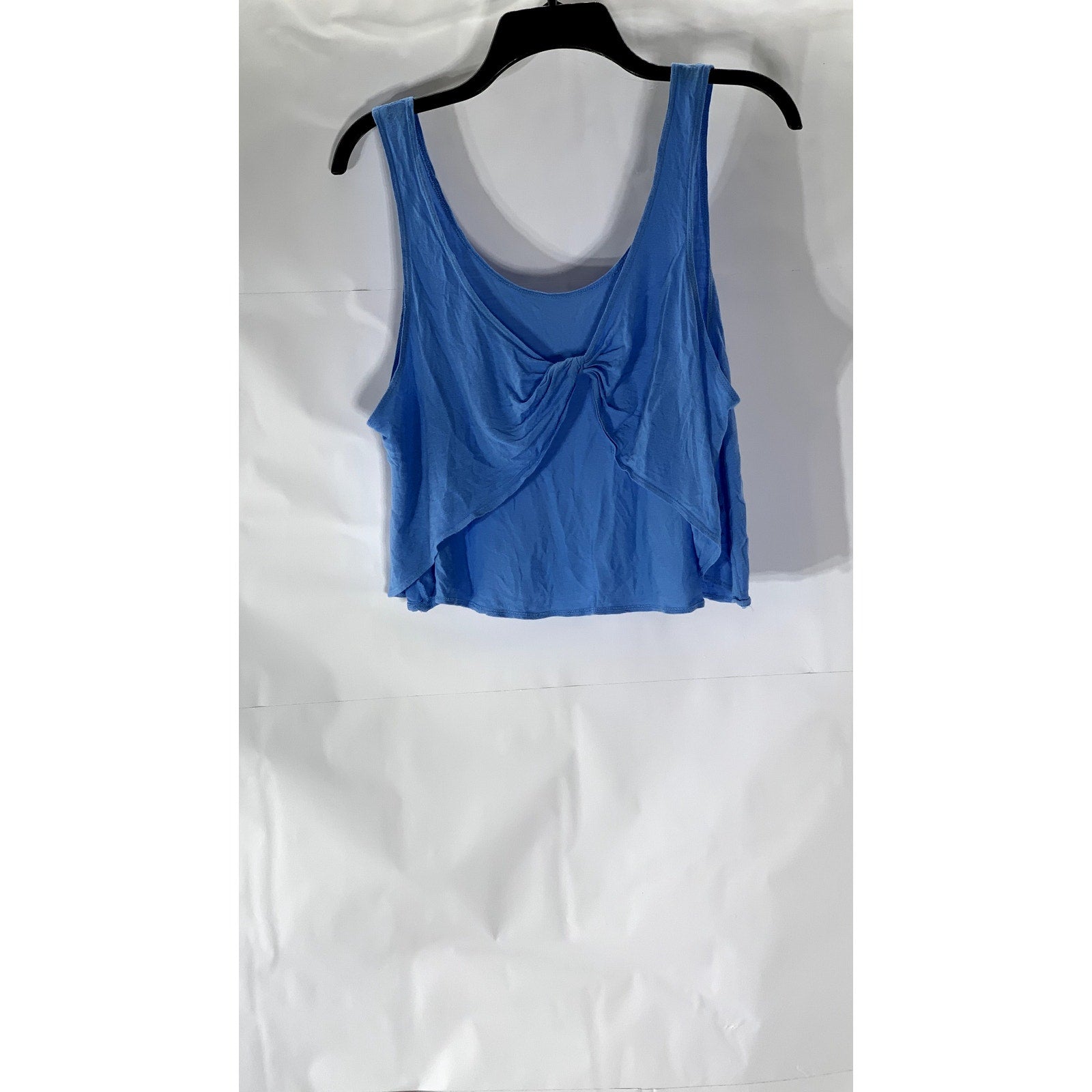 UNBRANDED Women’s Blue Tie-Knot V-Neck Open Front Tank Top SZ S
