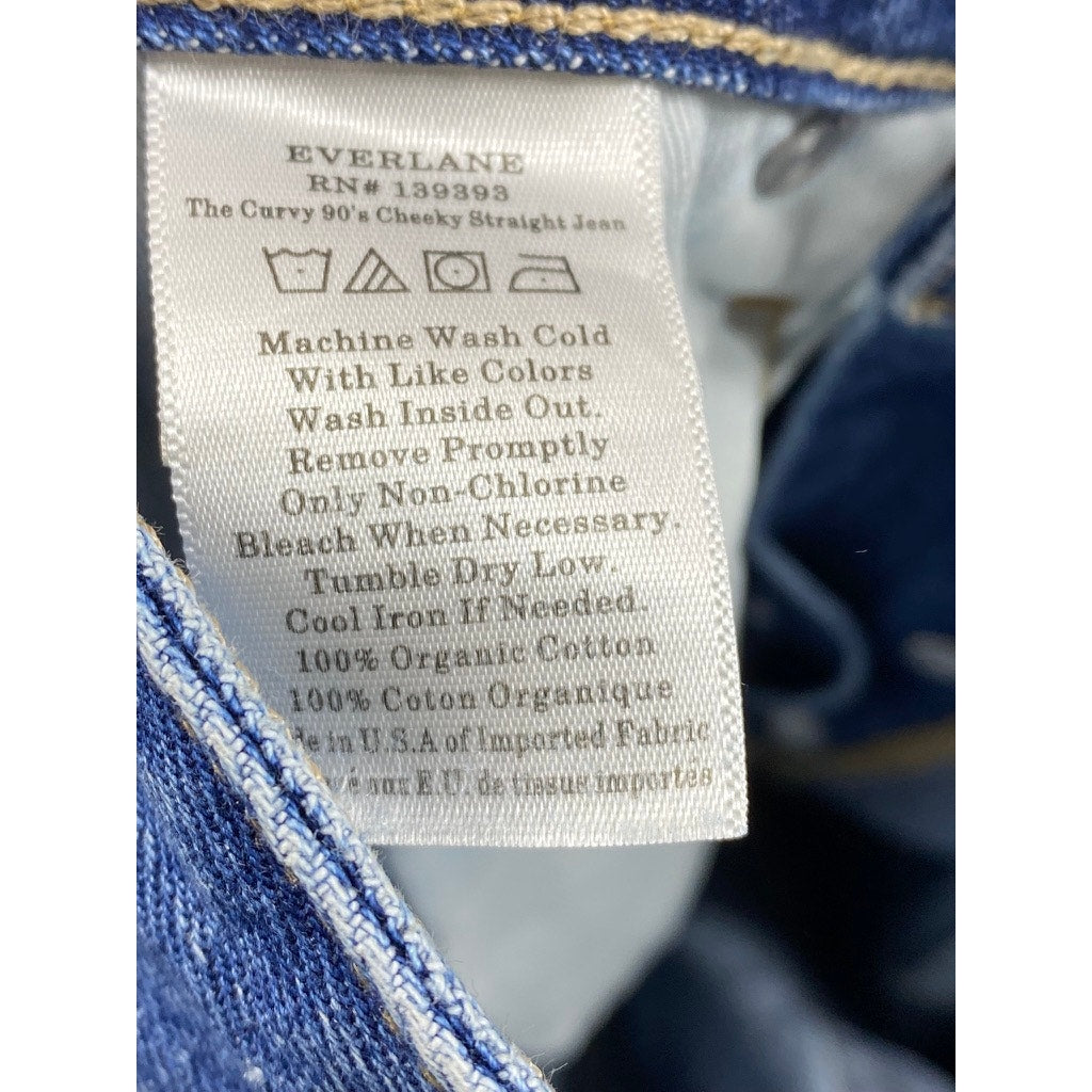 EVERLANE Women's Dark Blue Denim The Curvy 90's Cheeky Straight Ankle Jean SZ 27