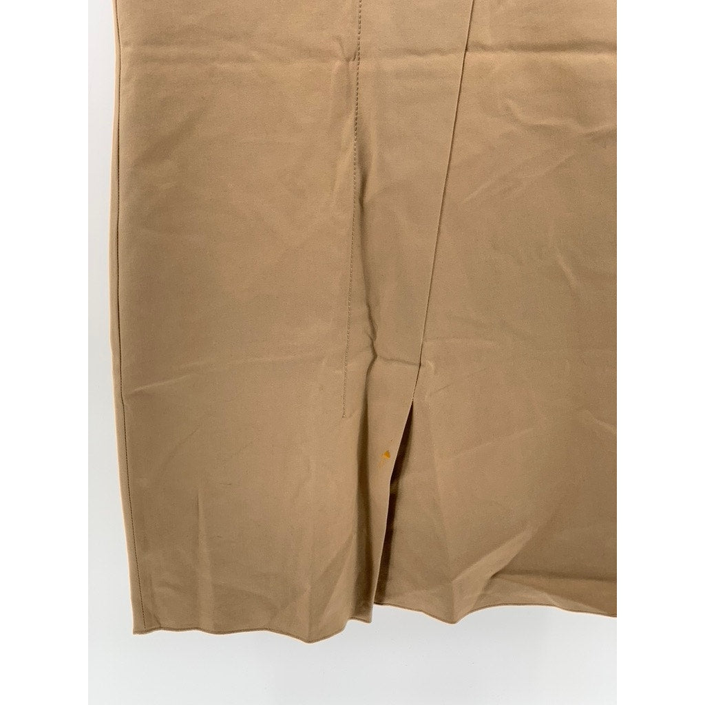 BALLY Women's Tan Pleated Short Sleeve Dress SZ US4