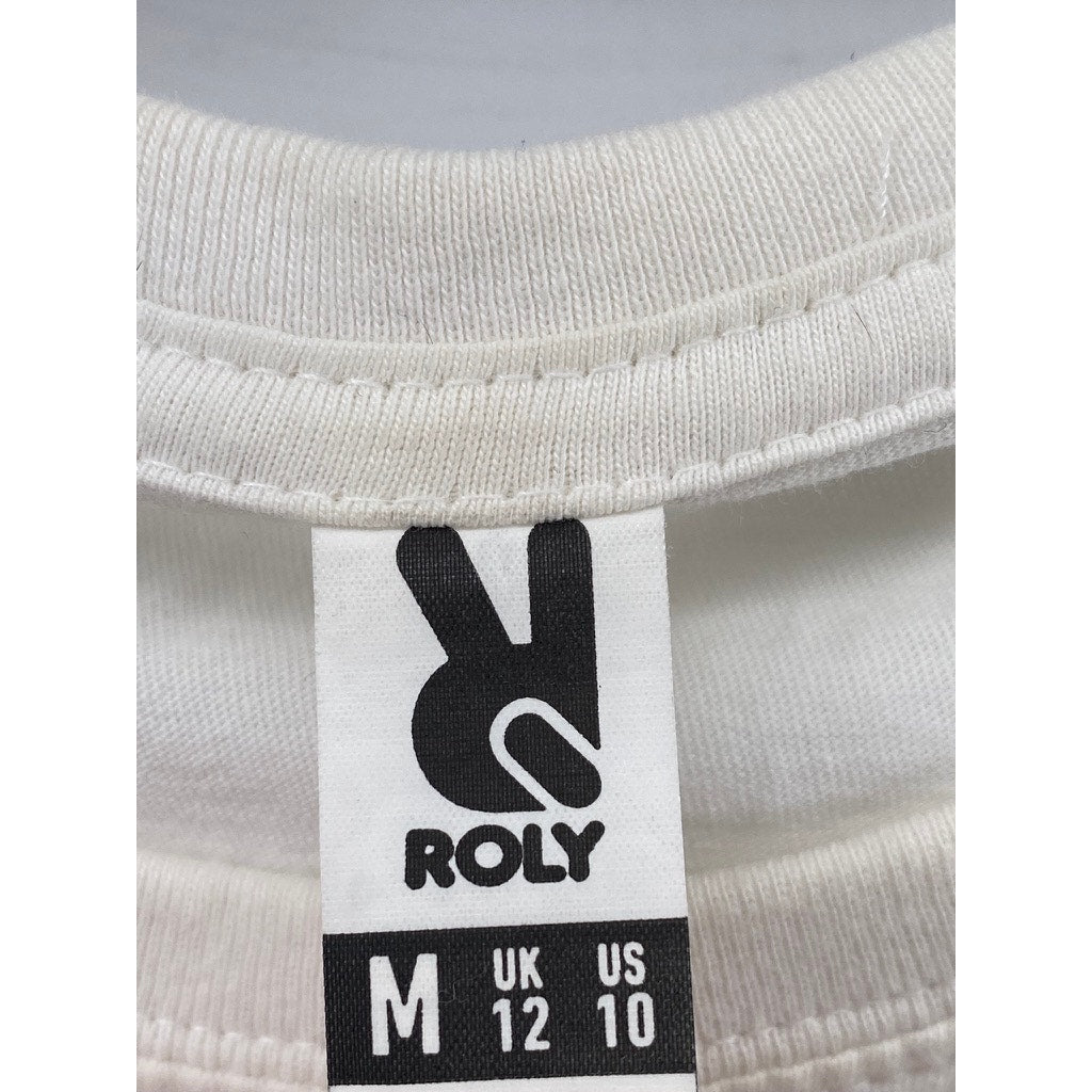 ROLY Men's White Bamboo Head Graphic Crewneck Short Sleeve Casual T-Shirt SZ M