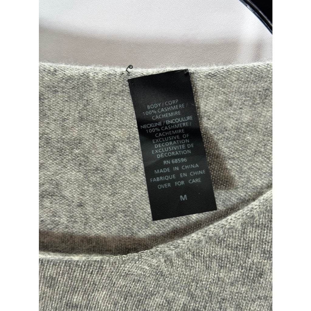 UNBRANDED Women's Grey Crewneck Cashmere Pullover Sweater SZ M