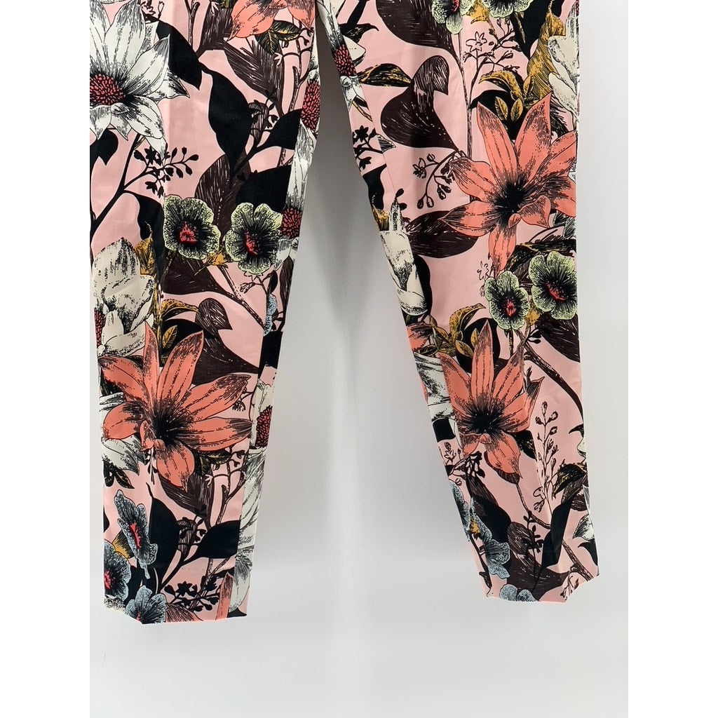 ASOS Men's Peach-White Floral Print Sateen Skinny-Leg Tuxedo Pants SZ 30