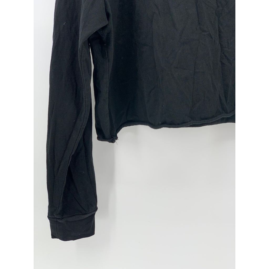 TNA Women's Black Crewneck Embroidered Logo Casual Pullover Sweatshirt SZ M