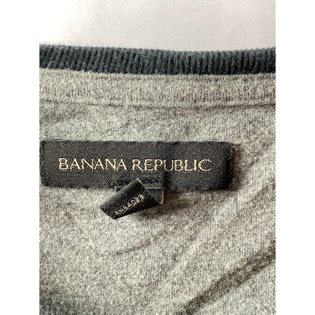 BANANA REPUBLIC Men's Black Crewneck Long Sleeve Casual T-Shirt SZ L