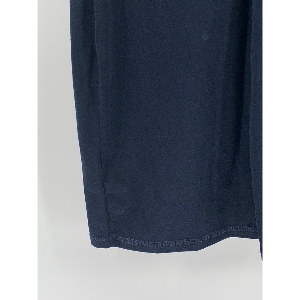 STUDIO F Women's Navy Blue Crewneck Shoulder Padded Sleeveless Corset Dress SZ 4