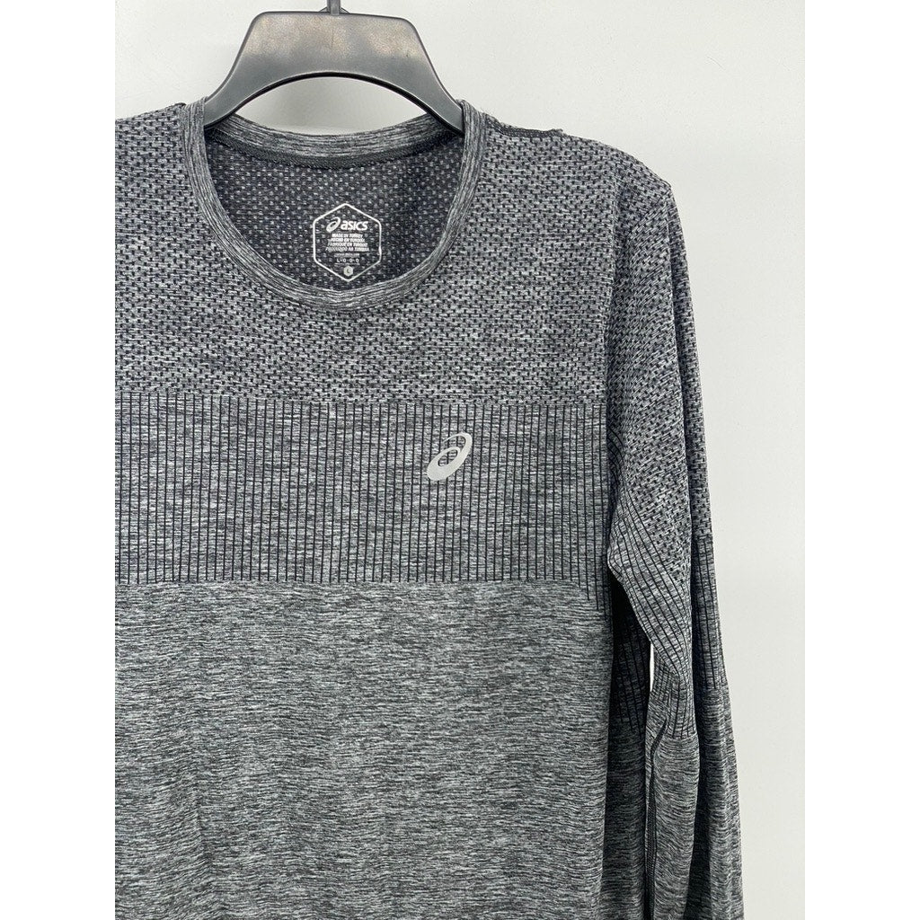ASICS Men's Gray Crewneck Race Seamless Long Sleeve Active T-Shirt SZ L