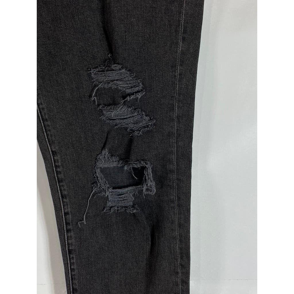 ABERCROMBIE & FITCH Men's Washed Black Distressed Athletic Skinny-Fit Jean SZ 34