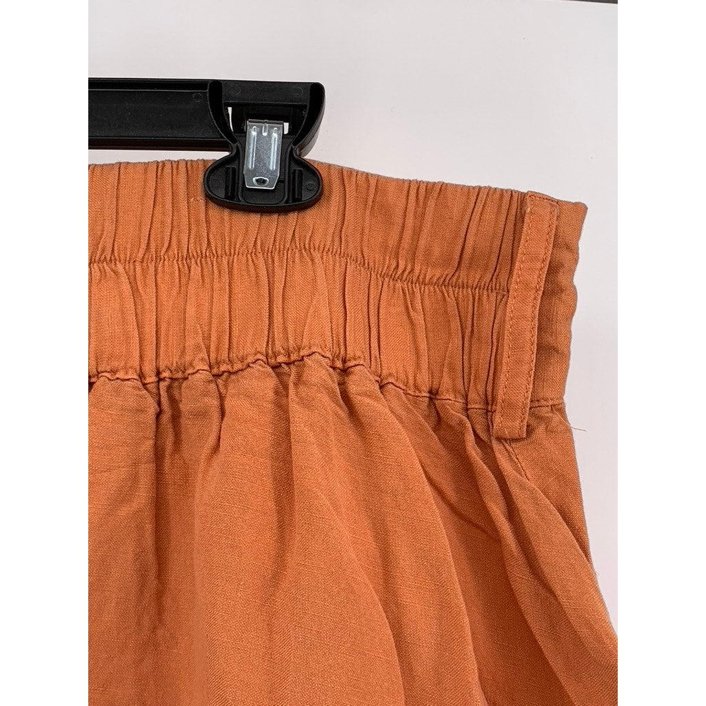 A NEW DAY Women’s Burnt Orange Linen-Blend Maxi Skirt SZ 2XL