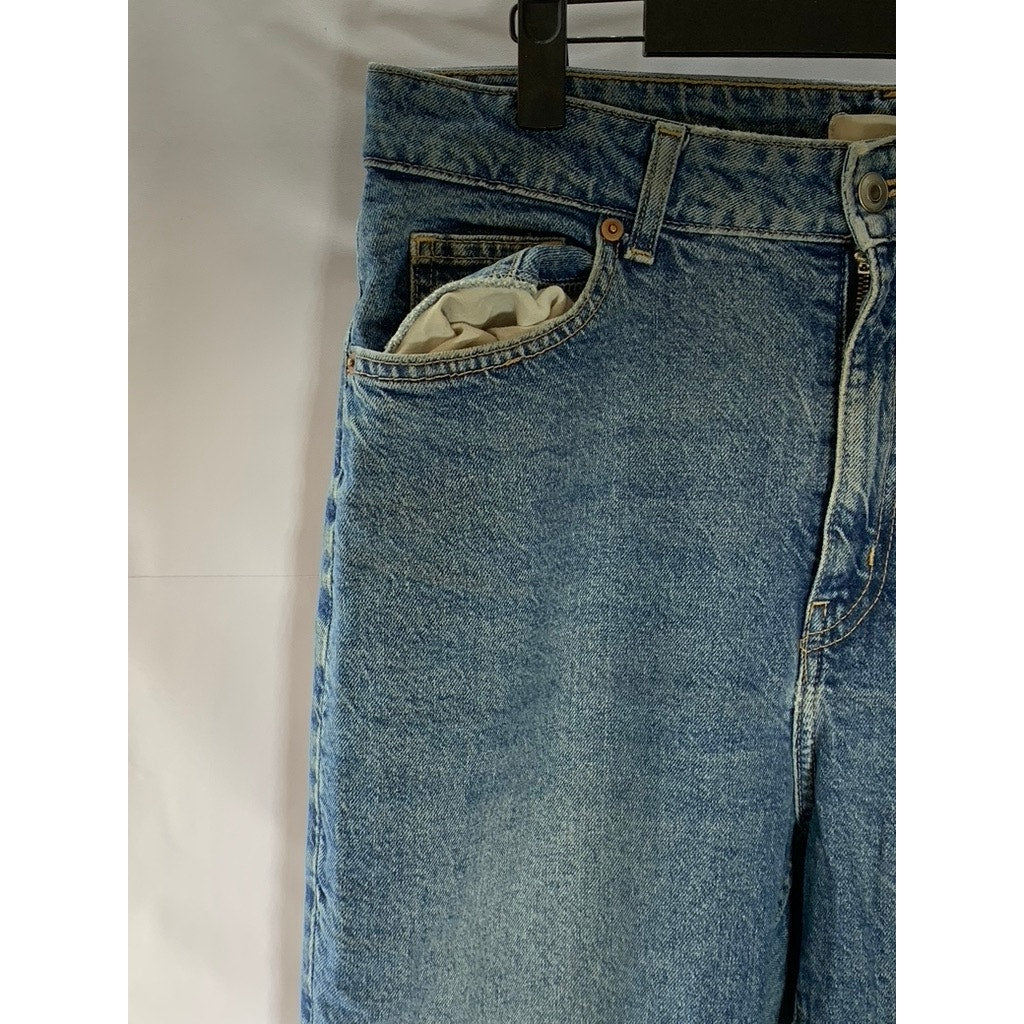 H&M Women's Blue Denim Distressed Slim-Leg Five-Pocket Jean SZ 12