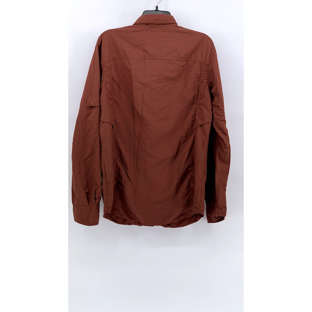 COLUMBIA Men's Terracotta Button-Up Omni-Shade Long Sleeve Shirt SZ M