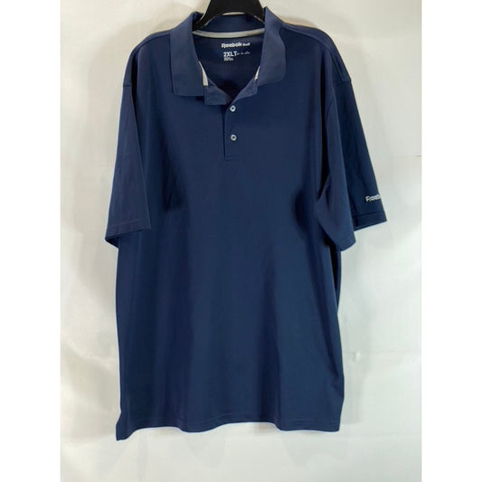 REEBOK Golf Men's Navy Tall Solid Performance Short Sleeve Polo SZ 2XL/T