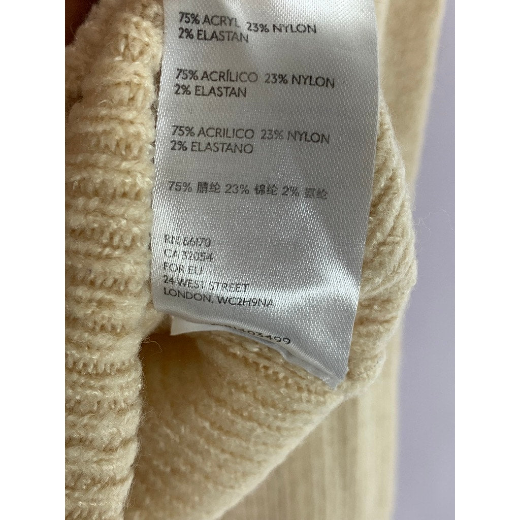 URBAN OUTFITTERS Women's Beige Rhinestone Button-Down Ribbed Cardigan SZ M