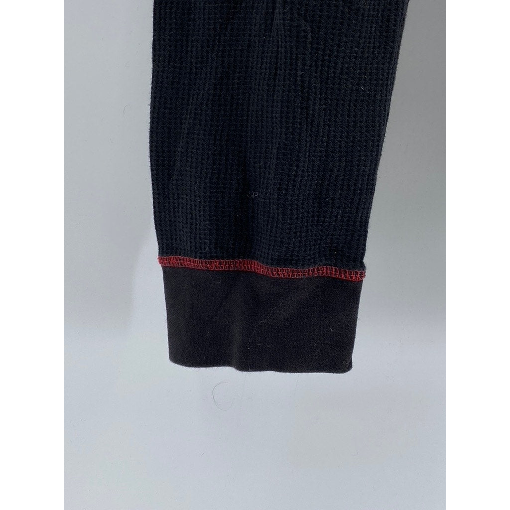 UMBRO Men's Black-Red Thermal Pull-On Underlayer Long Johns SZ L