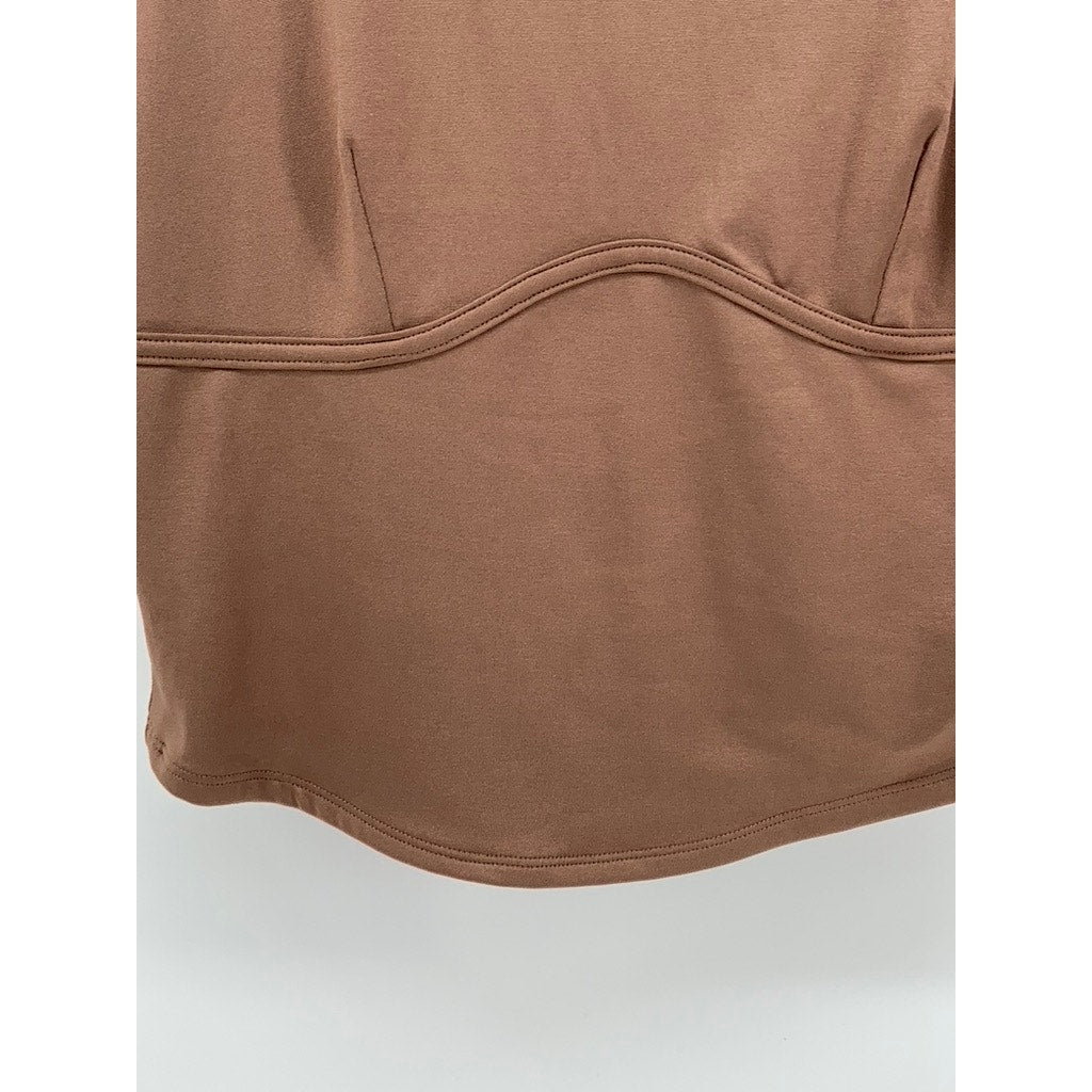 ALMOST FAMOUS Women's Brown Scoop-Neck Sleeveless Crop Top SZ L