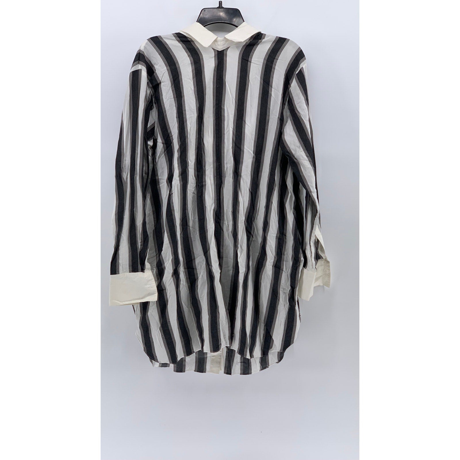 KENDALL & KYLIE Women's White-Black Striped Button-Up Shirt Dress SZS