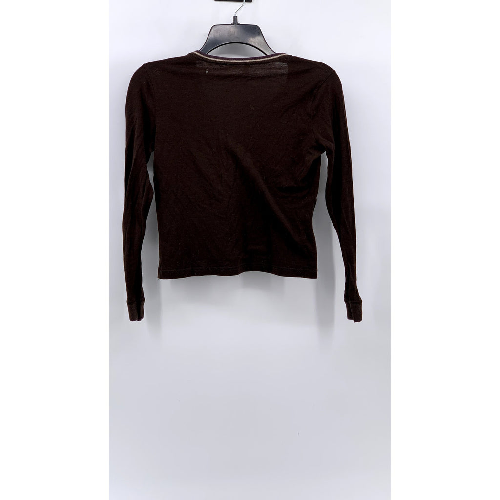 PRADA Women’s Brown Cashmere V-Neck  Distressed Y2K Top SZ S