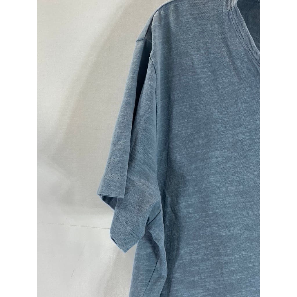 THEORY Men's Sky Blue Arlee Strato Short Sleeve Henley Shirt SZ L