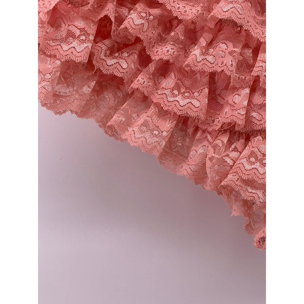 SUGAR THRILLZ Women's Pink Lace Ruffle Bloomers SZ M