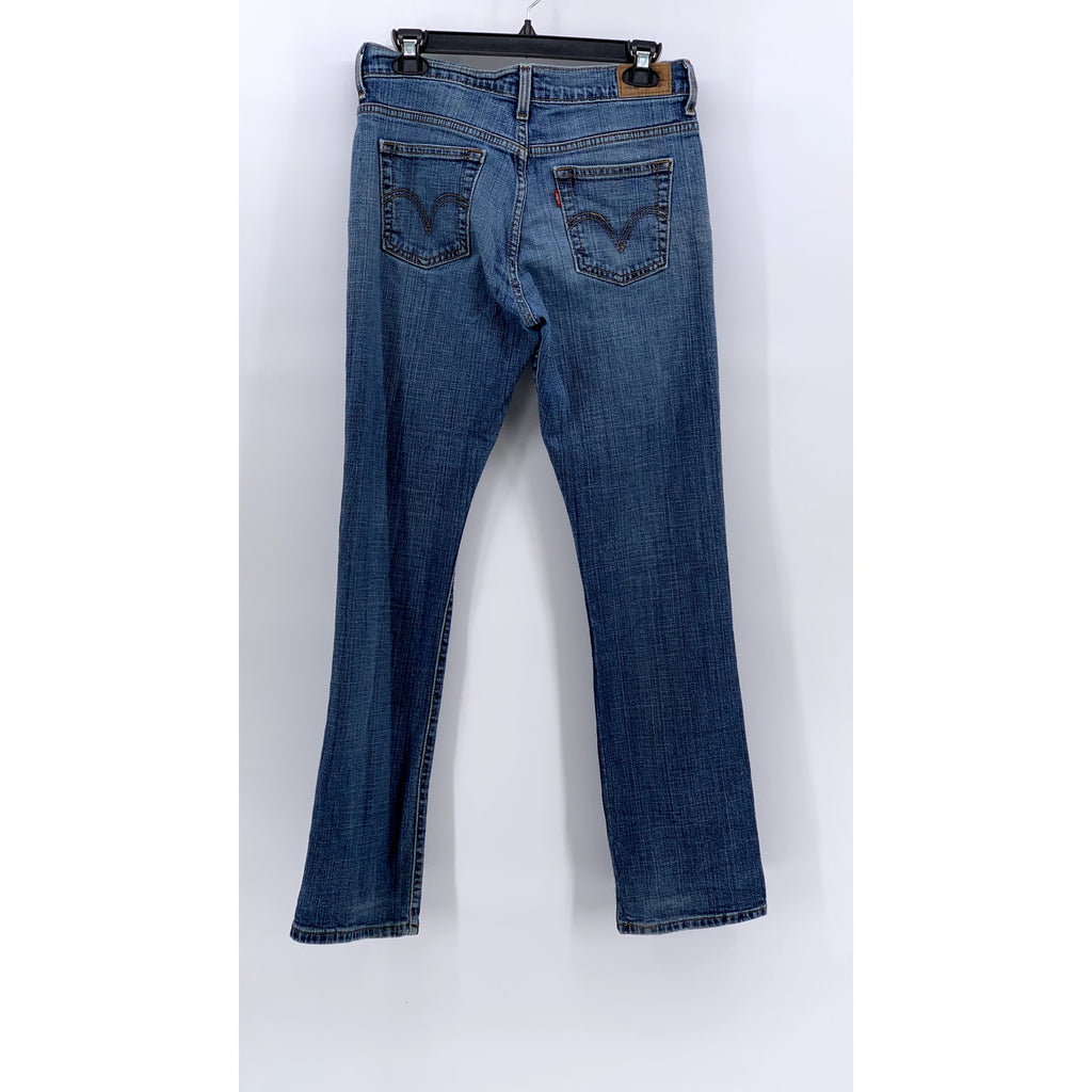 LEVI’S Women’s Blue Denim 505 Straight Cotton-Blend Jeans SZ 4M