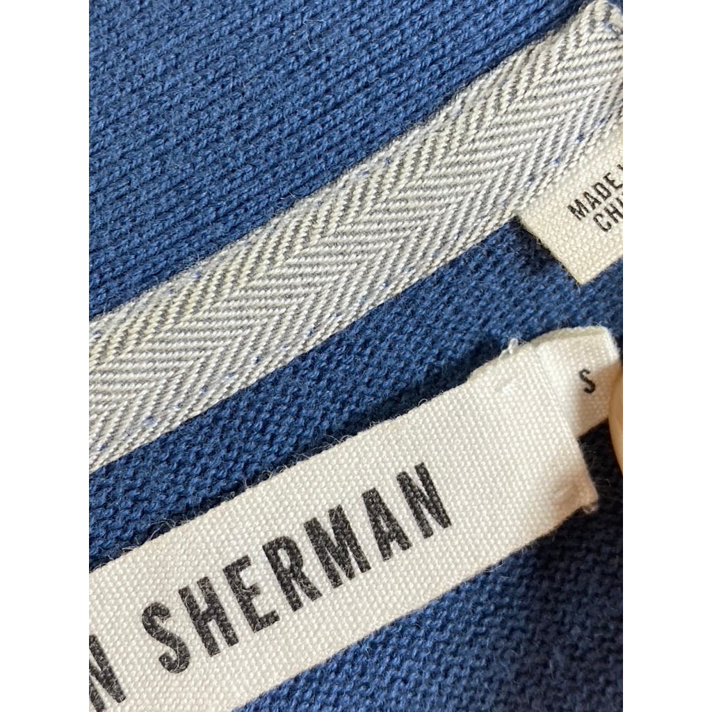 BEN SHERMAN Men's Blue Button-Up V-Neck Long Sleeve Cardigan SZ S