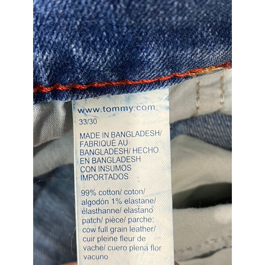 TOMMY HILFIGER JEANS Men's Blue Denim Athletic-Fit Five-Pocket Jeans SZ 33X30
