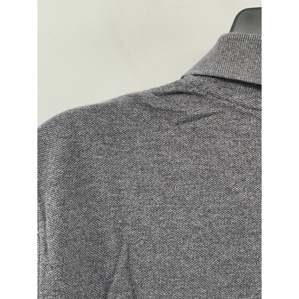 BROOKS BROTHERS Men's Gray Slim-Fit Short Sleeve Performance Polo Shirt SZ M