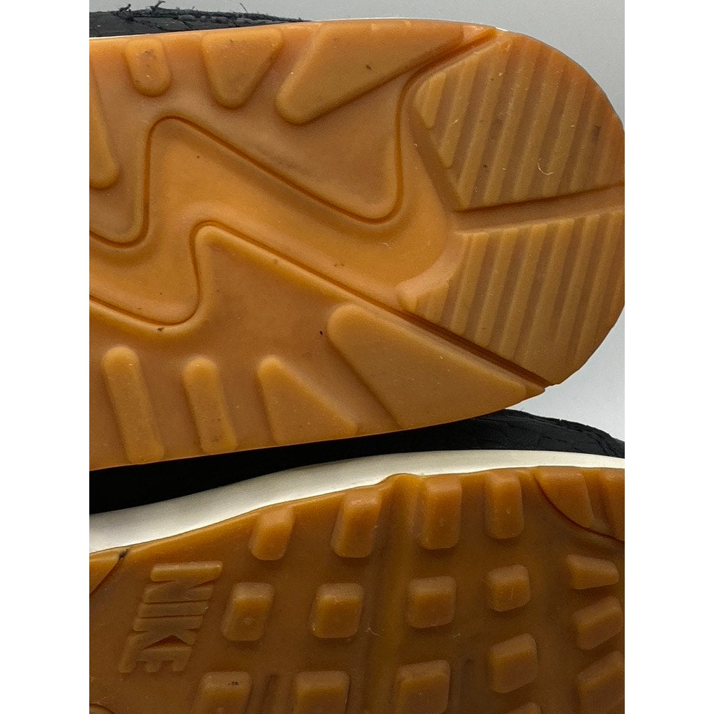 NIKE Women's Black Air Max 90 Premium Lace-Up Round Toe Platform Sneakers SZ 9.5