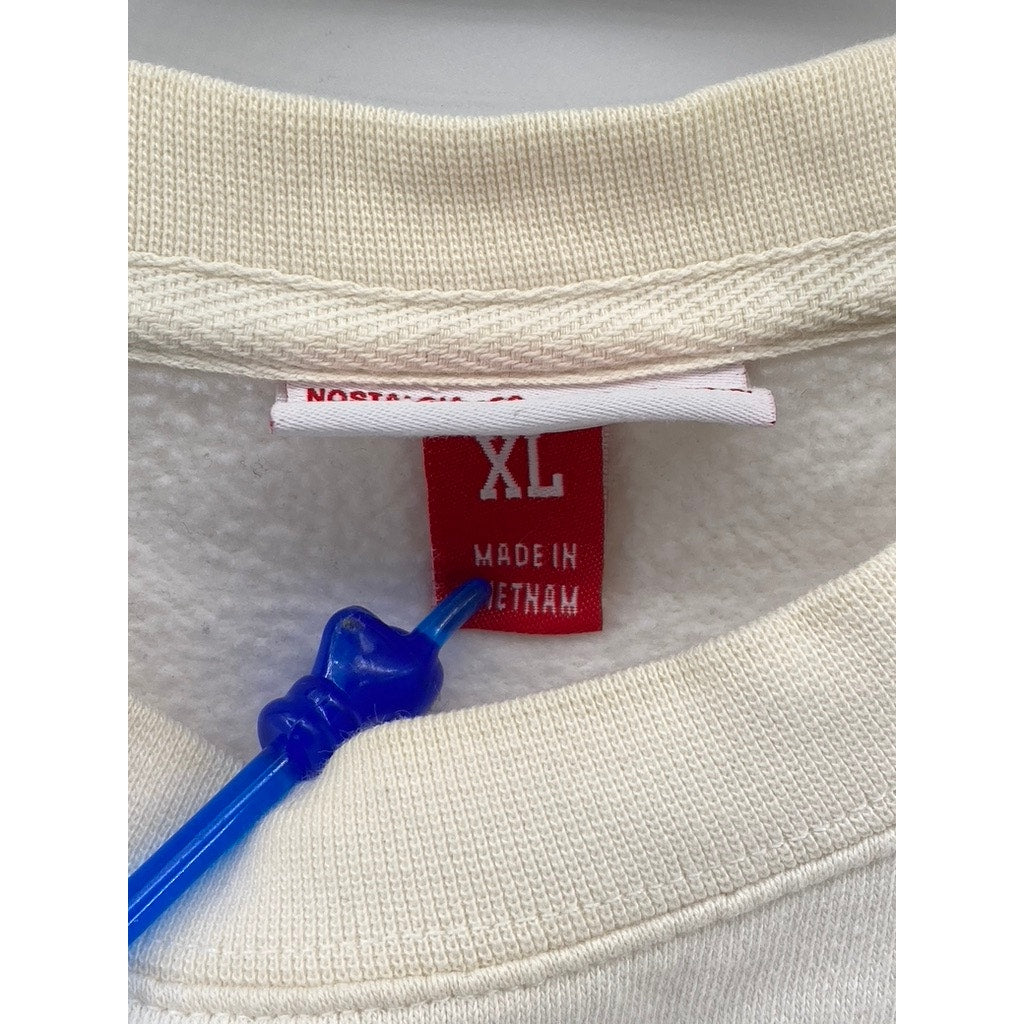 MITCHELL & NESS Men's Beige-Black Brooklyn Nets Basketball Sweatshirt SZ XL